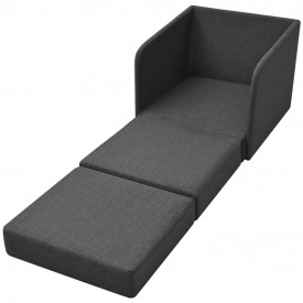Fotoliu extensibil material textil 59,5x72x72,5cm gri închis - Img 3