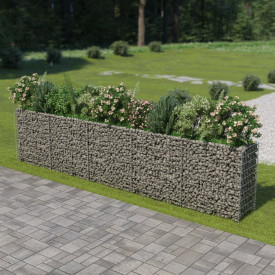 Gabion jardinieră din oțel galvanizat, 450 x 50 x 100 cm - Img 1