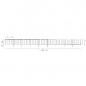Gard de grădină cu vârf curbat, negru, 15,3 x 1,2 m, oțel - Img 5