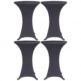 Husă elastică pentru masă, 4 buc., antracit, 80 cm