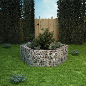 Jardinieră gabion hexagonală, 160 x 139 x 50 cm