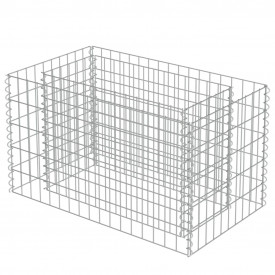 Jardinieră gabion, oțel galvanizat, 90 x 50 x 50 cm - Img 3