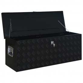 Ladă din aluminiu, negru, 1085 x 370 x 400 mm - Img 4