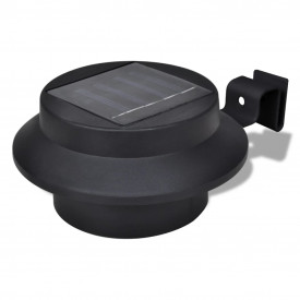 Lampă solară pentru exterior 6 pcs Lumină pentru gard Neagră - Img 3