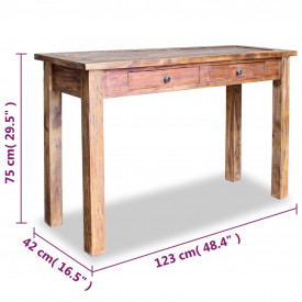 Masă consolă, lemn masiv reciclat, 123 x 42 x 75 cm - Img 5