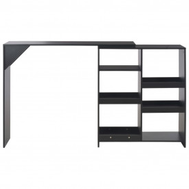 Masă de bar cu raft mobil, negru, 138x40x120 cm - Img 3