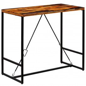 Masă de bar din lemn masiv reciclat, 120 x 60 x 106 cm - Img 11