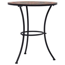 Masă de bistro mozaic, portocaliu/gri, 60 cm, ceramică