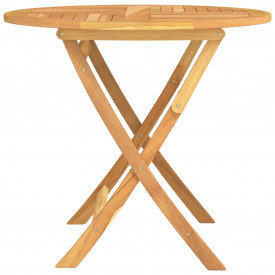 Masă de bucătărie pliabilă, exterior, 85x76 cm, lemn masiv tec - Img 4