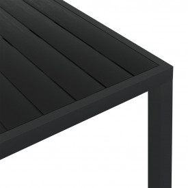 Masă de grădină WPC aluminiu 150x90x74 cm, negru - Img 4