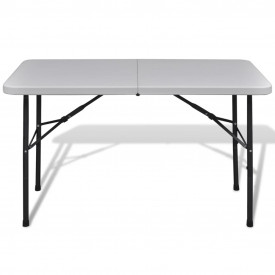 Masă grădină pliabilă HDPE 122 cm Alb - Img 2