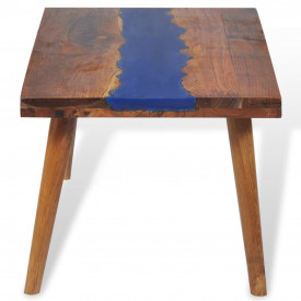Măsuță de cafea Lemn de tec cu rășină epoxidică 100x50x40 cm - Img 9
