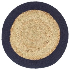 Naproane, 4 buc., bleumarin, 38 cm, iută și bumbac, rotund - Img 2