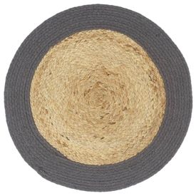 Naproane, 6 buc., antracit, 38 cm, iută și bumbac, rotund - Img 2