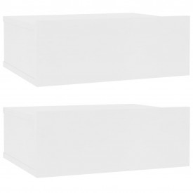 Noptiere suspendate, 2 buc., alb, 40 x 30 x 15 cm, PAL - Img 2