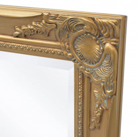 Oglindă de perete în stil baroc, 100 x 50 cm, auriu - Img 6