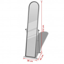Oglindă de podea cu suport Rectangulară Gri - Img 6