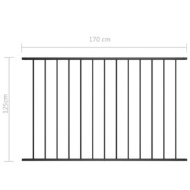 Panou de gard, negru, 1,7 x 1,25 m, oțel vopsit electrostatic - Img 3