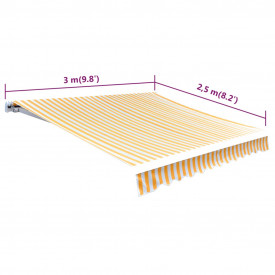 Pânză copertină galben &amp; alb 3 x 2,5 m (cadrul nu este inclus) - Img 5