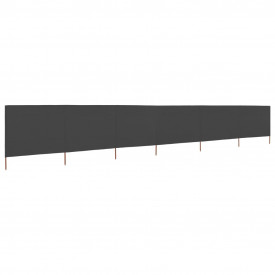 Paravan anti-vânt cu 6 panouri, gri, 800 x 80 cm, textil