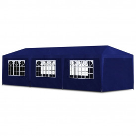 Pavilion pentru petreceri, 8 pereți, 9 x 3 x 2,5 m, Albastru - Img 2