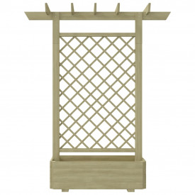 Pergolă de grădină cu jardinieră 162 x 56 x 204 cm, lemn - Img 2