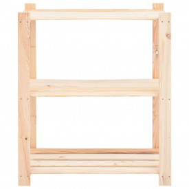 Raft depozitare cu 3 niveluri, 80x38x90 cm, lemn de pin, FSC - Img 3
