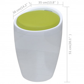 Scaun bar cu șezut detașabil, piele artificială, verde, rotund - Img 5