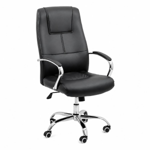 Scaun birou OFF 324, piele ecologica, mecanism de balans, cadru cromat, 110 kg - Img 2