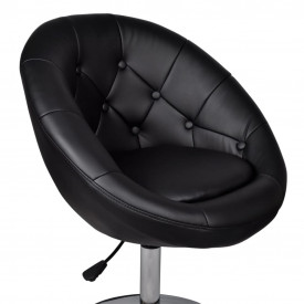 Scaun de bar, piele artificială, negru - Img 4