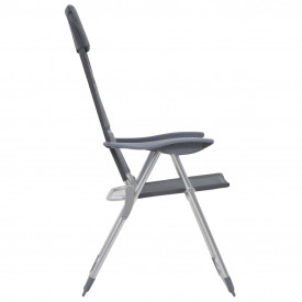 Scaun de camping, 2 buc, gri, 58 x 69 x 111 cm, aluminiu - Img 4