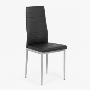 Scaun de living si bucatarie BUC 263, piele ecologica, picioare metalice, spatar inalt, 120 kg - Img 2
