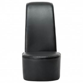 Scaun, design toc înalt, negru, piele ecologică - Img 4