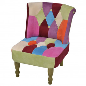 Scaun franțuzesc, model Patchwork, fără brațe, material textil