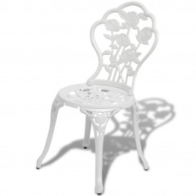 Scaune bistro 2 buc., alb, 41 x 49 x 81,5 cm aluminiu turnat - Img 2