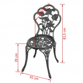 Scaune bistro , Aluminiu turnat, Verde, 2 buc 41x49x81,5 cm - Img 6