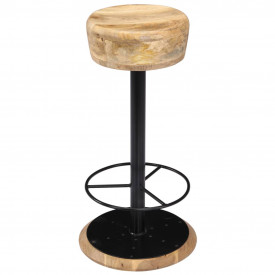 Scaune de bar, 2 buc., 38 x 38 x 76 cm, lemn masiv de mango - Img 2