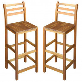 Scaune de bar 2 buc, lemn masiv de acacia, 42x36x110 cm