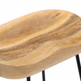 Scaune de bar Gavin, 2 buc., 45x40x62 cm, lemn masiv de mango - Img 8