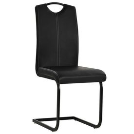 Scaune de bucătărie 6 buc piele artificială 43x55x100 cm, negru - Img 3