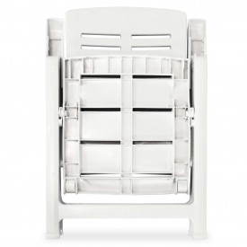 Scaune de grădină rabatabile, 6 buc, 60x61x108 cm, plastic, alb - Img 6