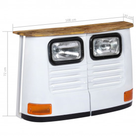 Servantă camion, alb, lemn masiv de mango - Img 12