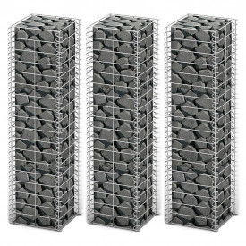Set 3 gabioane din sârmă galvanizată 25 x 25 x 100 cm - Img 1