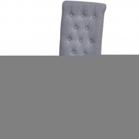 Set 6 scaune, tapițerie material textil, cu spătar înalt, gri închis - Img 3