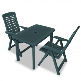 Set bistro de exterior, 3 piese, verde, 101 x 68 x 72 cm