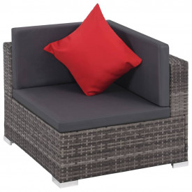 Set de canapele de exterior, 27 piese, poliratan, gri - Img 3