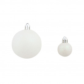 Set globuri de Crăciun 100 de piese, 6 cm, alb/gri - Img 10
