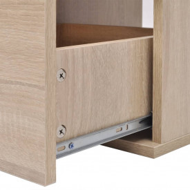Set mobilier baie format din 7 piese cu chiuvete incluse, Bej - Img 4