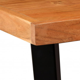Set mobilier bar, 3 piese, lemn masiv sheesham, piele naturală - Img 5