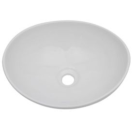 Set mobilier de baie, 2 piese, alb, ceramică - Img 2